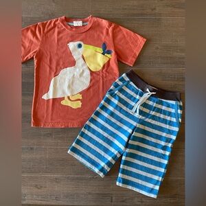 Mini Boden Vintage Pelican Top and Short Set